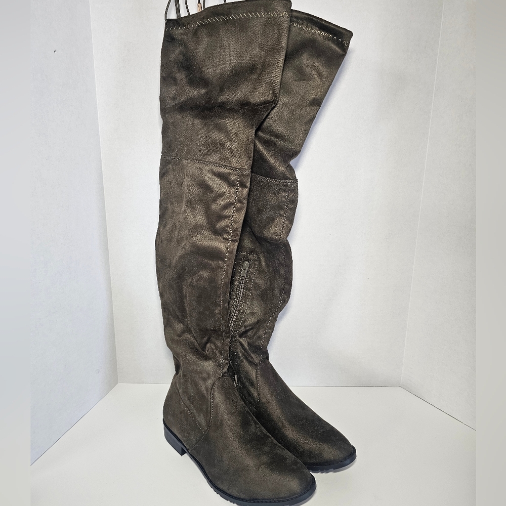 Yoki Brown Over-the-Knee Women's Boots